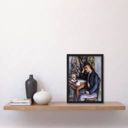 Artery8 Young Man & Skull Portrait Painting Cezanne Framed Wall Art Print - Size: A4 - thumbnail 4