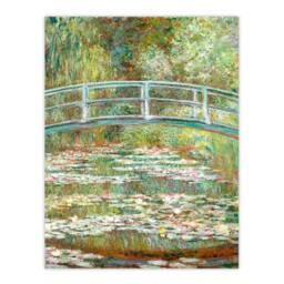 Artery8 Claude Monet Framed Wall Art Print Bridge over a Pond of Water Lilies in Green - Size: A4 - thumbnail 3