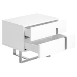 Angel Cerda White MDF Bedside Table with ChromePlated Legs, 2 - thumbnail 6