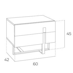 Angel Cerda White MDF Bedside Table with ChromePlated Legs, 2 - thumbnail 8