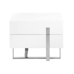 Angel Cerda White MDF Bedside Table with ChromePlated Legs, 2 - thumbnail 2