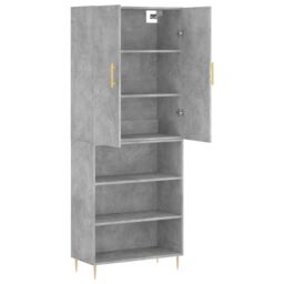 Berkfield Home Highboard Concrete Grey 69.5x34x180 cm Engineered Wood - thumbnail 4