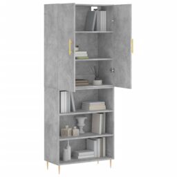 Berkfield Home Highboard Concrete Grey 69.5x34x180 cm Engineered Wood - thumbnail 3