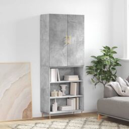 Berkfield Home Highboard Concrete Grey 69.5x34x180 cm Engineered Wood - thumbnail 1