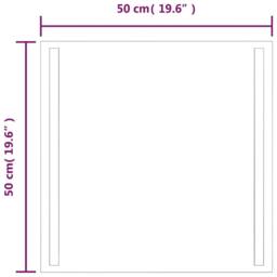 Berkfield Home LED Bathroom Mirror 50x50 cm in Clear - thumbnail 5
