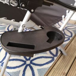 Samuel Alexander Multi Position Garden Zero Gravity Relaxer Chair Sun Lounger in Black & Silver - thumbnail 5