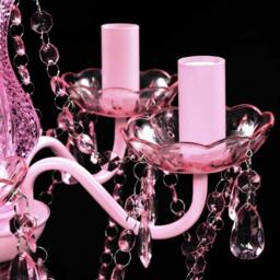 Berkfield Home Beautiful Crystal Light 5 Bulbs Pink - thumbnail 7
