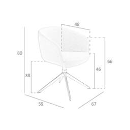 Angel Cerda Light Grey Fabric Swivel Dining Chair, Chrome Legs - thumbnail 8