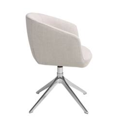 Angel Cerda Light Grey Fabric Swivel Dining Chair, Chrome Legs - thumbnail 5
