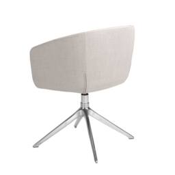 Angel Cerda Light Grey Fabric Swivel Dining Chair, Chrome Legs - thumbnail 6