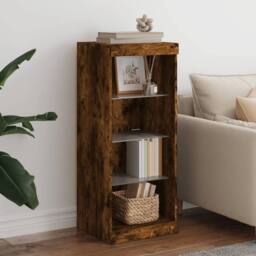 Berkfield Home Sideboard with LED Lights Smoked Oak 41x37x100 cm in Brown - Size: 41 x 37 x 100 cm - thumbnail 2