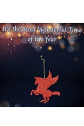 VFM e-Store Christmas Tree Decoration Hanging Glitter Flying Unicorn X Red - thumbnail 3