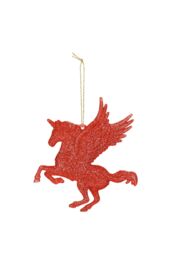 VFM e-Store Christmas Tree Decoration Hanging Glitter Flying Unicorn X Red - thumbnail 1