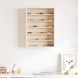 Berkfield Home Wall Display Cabinet with 6 Shelves 40x8.5x55 cm in Light Tan