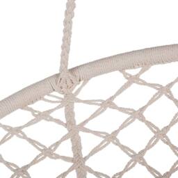 Wyld and Coco White Macrame Hanging Chair - Plaited Cotton Seat Indoor Swing - thumbnail 6