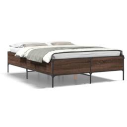 Berkfield Home Bed Frame without Mattress Brown Oak 120x200 cm - Size: Small Double - thumbnail 1