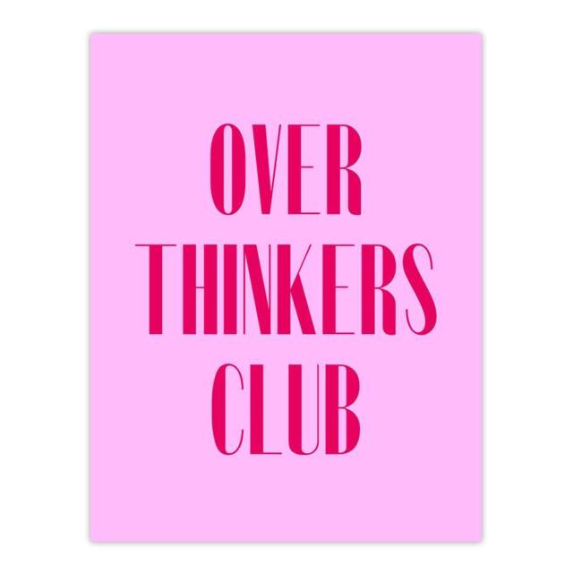 "Artery8 Overthinkers Club Simple Modern Pink Wall Art Print - Size: W12"" x H16""" - image 1