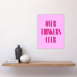 "Artery8 Overthinkers Club Simple Modern Pink Wall Art Print - Size: W12"" x H16""" - thumbnail 4