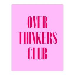 "Artery8 Overthinkers Club Simple Modern Pink Wall Art Print - Size: W12"" x H16""" - thumbnail 1
