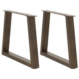 Berkfield Home Dining Table Legs V-Shape 2 pcs Natural Steel 70x(42-43.3) cm Steel in Brown
