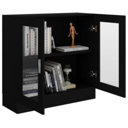 Berkfield Home Vitrine Cabinet Black 82.5x30.5x80 cm Engineered Wood - thumbnail 4