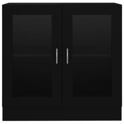 Berkfield Home Vitrine Cabinet Black 82.5x30.5x80 cm Engineered Wood - thumbnail 6