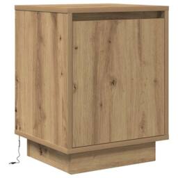 Berkfield Home Bedside Cabinets with LED Lights¬†2 pcs Artisan Oak 38x34x50 cm in Natural - Size: 38 x 34 x 50 cm - thumbnail 7