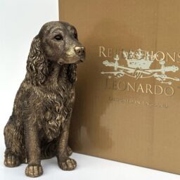 Animal Crackers Spaniel ornament figurine, Leonardo Reflections Bronzed, gift boxed in Bronze