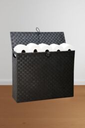 Arpan Toilet Roll Holder Free Standing Bathroom Multipurpose Storage Unit Polypropylene Woven on Metal Frame, Ideal Addition to Bathroom or Toilets - thumbnail 5
