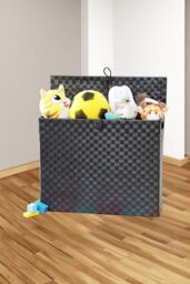 Arpan Toilet Roll Holder Free Standing Bathroom Multipurpose Storage Unit Polypropylene Woven on Metal Frame, Ideal Addition to Bathroom or Toilets - thumbnail 4