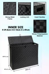 Arpan Toilet Roll Holder Free Standing Bathroom Multipurpose Storage Unit Polypropylene Woven on Metal Frame, Ideal Addition to Bathroom or Toilets - thumbnail 2