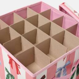 OHS Christmas Bauble Storage Box Festive Decoration Organiser 64 Slots in Pink - thumbnail 5