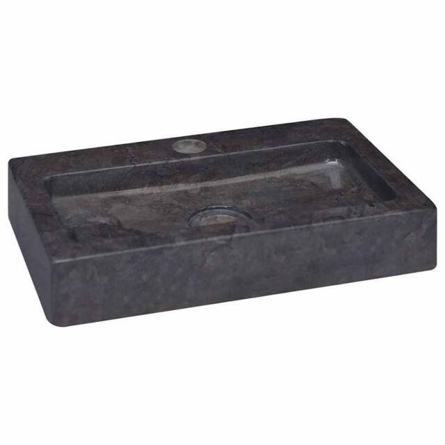 Berkfield Home Sink Black 38x24x6.5 cm Marble - image 1