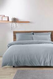 Catherine Lansfield So Soft Non Iron Duvet Cover Set in Mid Grey - Size: Super King - thumbnail 1