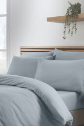Catherine Lansfield So Soft Non Iron Duvet Cover Set in Mid Grey - Size: Super King - thumbnail 3