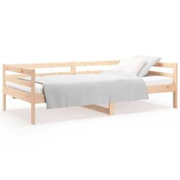Berkfield Home Day Bed 80x200 cm Solid Wood Pine in Light Tan - thumbnail 1