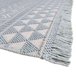 The Rug Shop UK Blue Kilim Luxurious Easy to clean Hand Made Geometric Area Rug - Size: 200 cm x 280 cm - thumbnail 5