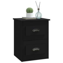 Berkfield Home Wall-mounted Bedside Cabinets 2 pcs Black 41.5x36x53cm - Size: 41.5x36x53 cm - thumbnail 5
