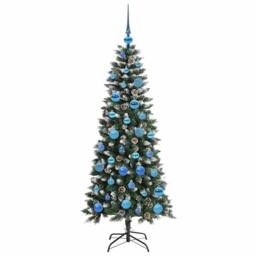 Berkfield Home Elegant Artificial Christmas Tree with 150 LEDs Green 66 x 66 x 150 cm - thumbnail 4