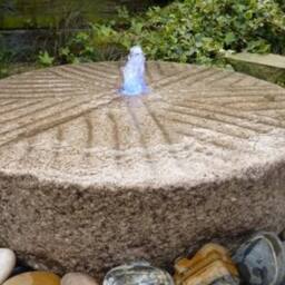 Buttercup Farm Old Mill Stone Fountain Garden Water Feature with Pump, Light - thumbnail 2