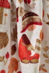 Catherine Lansfield 'Woodland Gonks' Cosy Fleece Blanket Throw in Natural - Size: 130 cm x 170 cm - thumbnail 2
