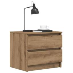 Berkfield Home Bedside Cabinet Artisan Oak 50x40x43.5 cm Engineered Wood in Brown - thumbnail 2