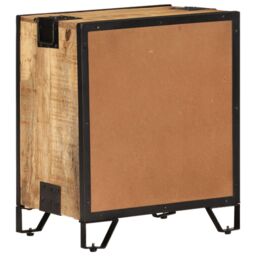 Berkfield Home Bedside Cabinet 43x30x51 cm Solid Rough Mango Wood in Brown - Size: 43 x 30 x 51 cm - thumbnail 5