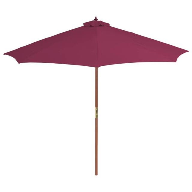 Berkfield Home Outdoor Parasol with Wooden Pole 300 cm Bordeaux Red - image 1