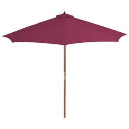 Berkfield Home Outdoor Parasol with Wooden Pole 300 cm Bordeaux Red