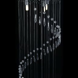 Berkfield Home Ceiling Lamp with Crystal Beads Silver Spiral G9 - thumbnail 4