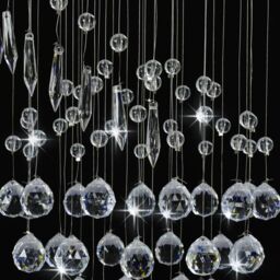 Berkfield Home Ceiling Lamp with Crystal Beads Silver Spiral G9 - thumbnail 5