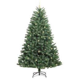 Berkfield Home Artificial Hinged Christmas Tree Green 270 cm PVC & Metal - thumbnail 4