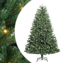 Berkfield Home Artificial Hinged Christmas Tree Green 270 cm PVC & Metal - thumbnail 2