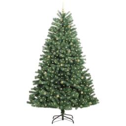 Berkfield Home Artificial Hinged Christmas Tree Green 270 cm PVC & Metal - thumbnail 3